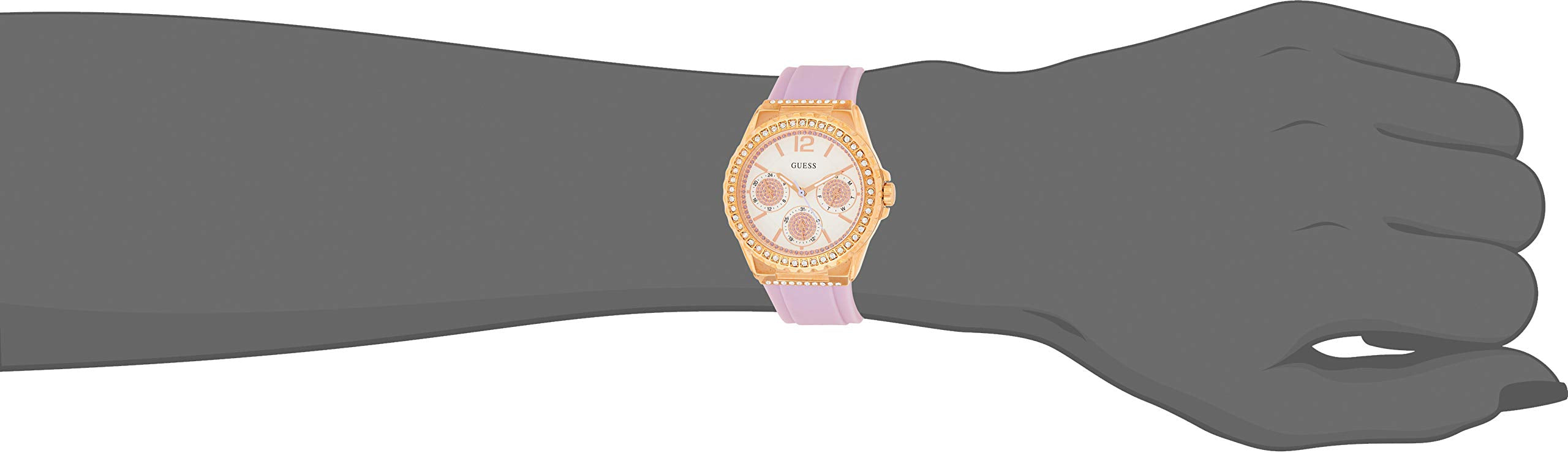  Shop Authentic Guess Starlight Diamonds White Dial Purple Rubber Strap Watch for Women - W0846L6 - Luxxuri