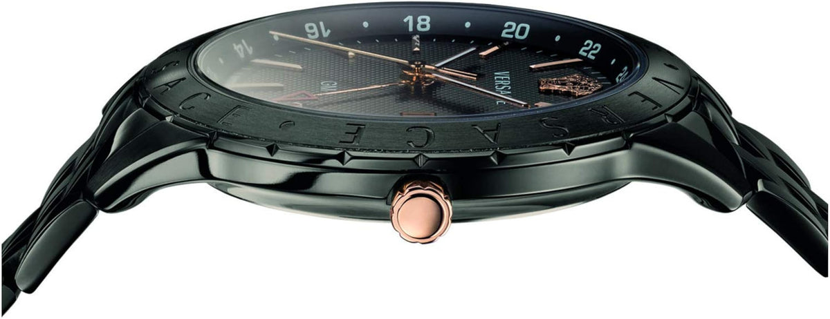  Shop Authentic Versace Univers Quartz Black Dial Black Steel Strap Watch for Men - VEBK00618 - Luxxuri