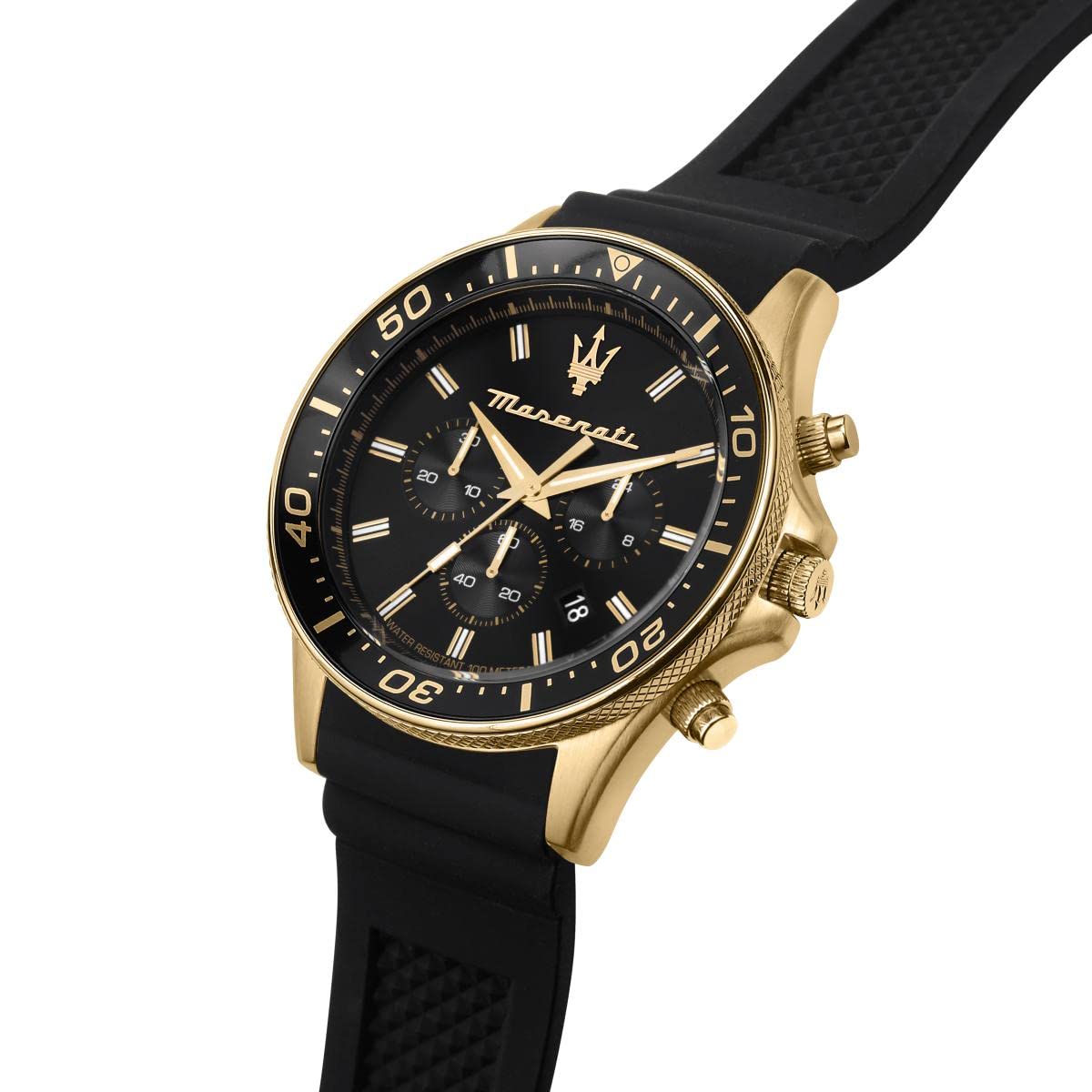  Shop Authentic Maserati SFIDA Chronograph Black Dial Rubber Strap Watch For Men - R8871640001 - Luxxuri