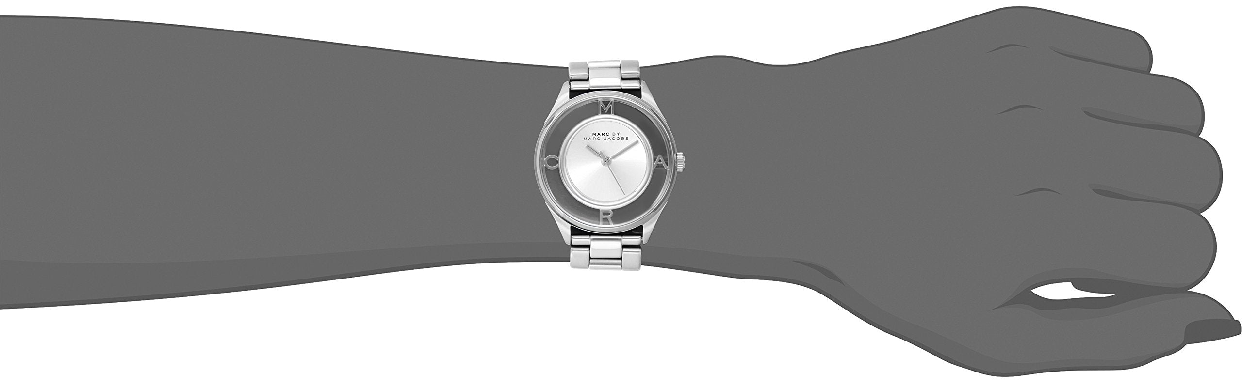  Shop Authentic Marc Jacobs Tether Transparent Silver Dial Silver Steel Strap Watch for Women - MBM3412 - Luxxuri