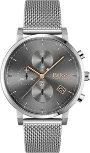  Shop Authentic Hugo Boss Integrity Grey Dial Silver Mesh Bracelet Watch for Men - 1513807 - Luxxuri