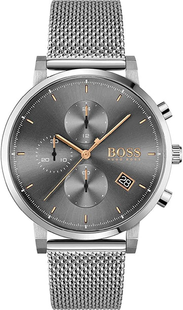  Shop Authentic Hugo Boss Integrity Grey Dial Silver Mesh Bracelet Watch for Men - 1513807 - Luxxuri