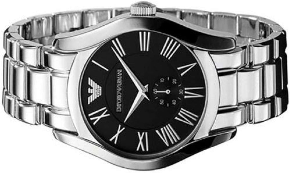  Shop Authentic Emporio Armani Valente Black Dial Silver Steel Strap Watch For Men - AR0680 - Luxxuri