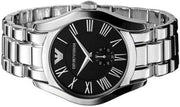  Shop Authentic Emporio Armani Valente Black Dial Silver Steel Strap Watch For Men - AR0680 - Luxxuri