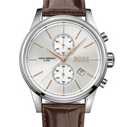  Shop Authentic Hugo Boss Jet White Dial Brown Leather Strap Watch for Men - 1513280 - Luxxuri