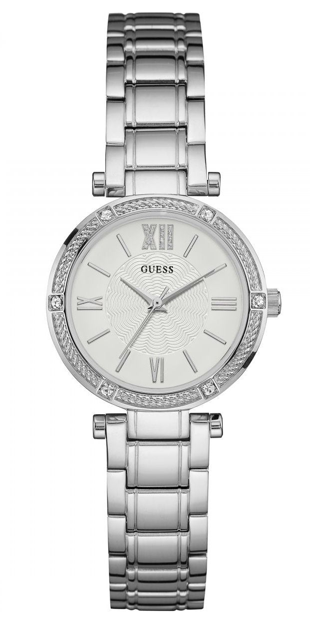  Shop Authentic Guess Park Ave White Dial Silver Steel Strap Watch for Women - W0767L1 - Luxxuri