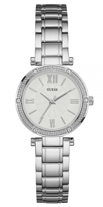  Shop Authentic Guess Park Ave White Dial Silver Steel Strap Watch for Women - W0767L1 - Luxxuri