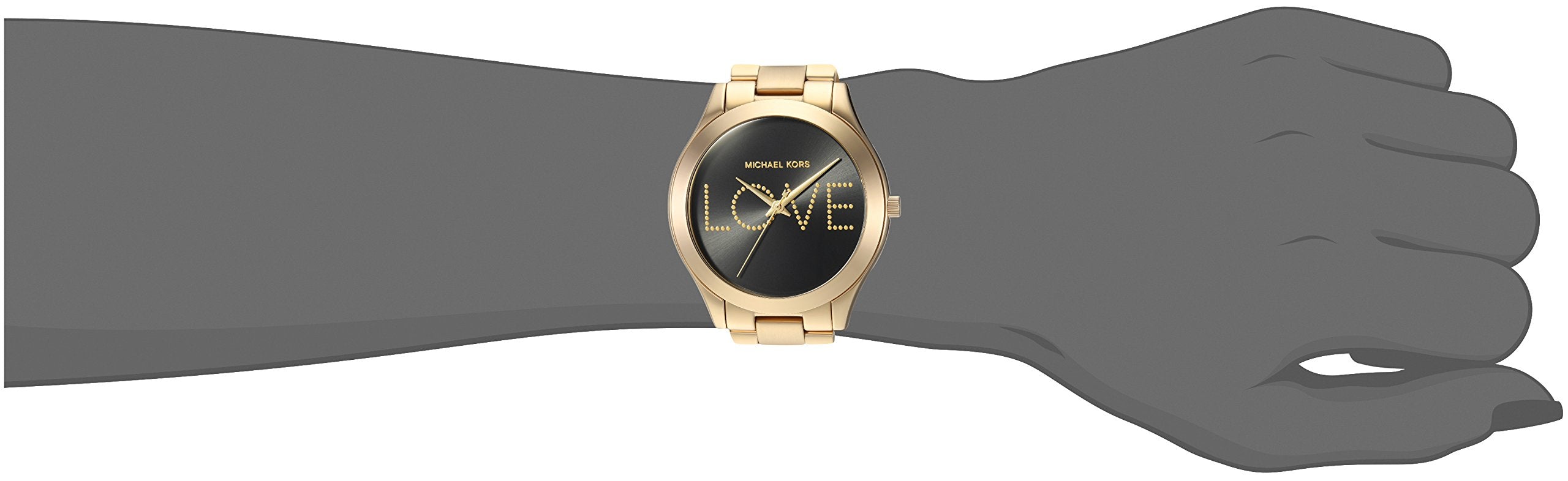  Shop Authentic Michael Kors Slim Runway Black Dial Gold Steel Strap Watch for Women - MK3803 - Luxxuri