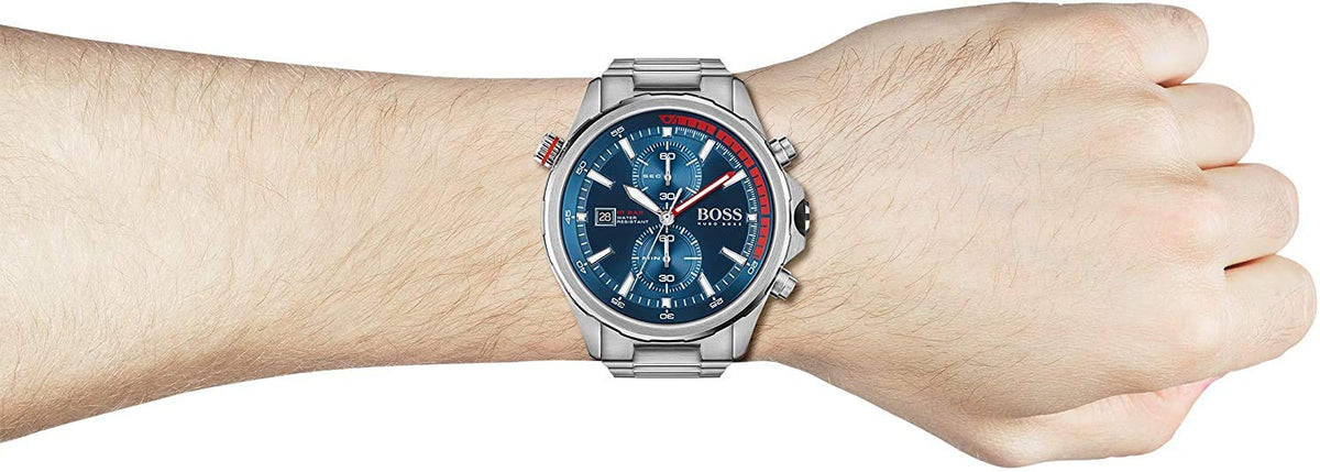  Shop Authentic Hugo Boss Globetrotter Blue Dial Silver Steel Strap Watch for Men - 1513823 - Luxxuri