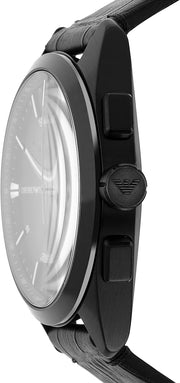  Shop Authentic Emporio Armani Claudio Chronograph Black Dial Black Leather Strap Watch For Men - AR11483 - Luxxuri