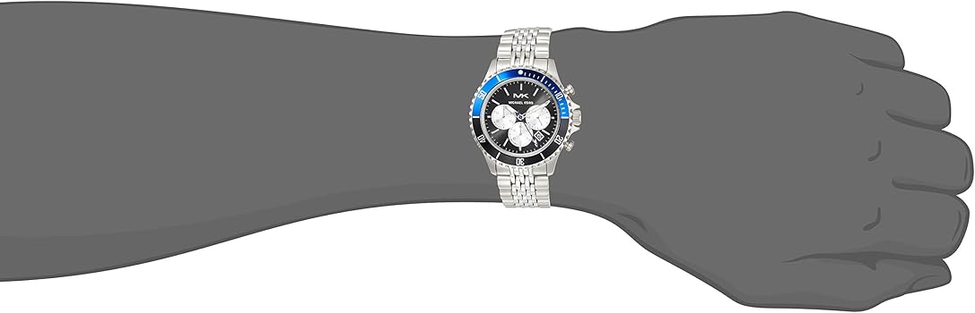  Shop Authentic Michael Kors Bayville Chronograph Black Dial Silver Steel Strap Watch For Men - MK8749 - Luxxuri