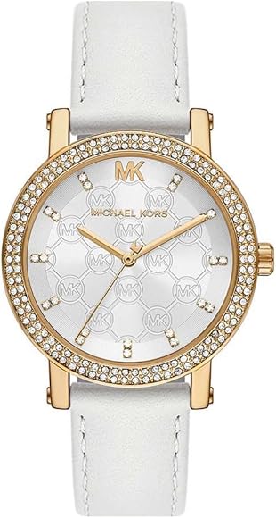  Shop Authentic Michael Kors Corey Three Hand White Dial White Leather Strap Watch For Women - MK2985 - Luxxuri