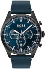  Shop Authentic Hugo Boss Pioneer Quartz Blue Dial Blue Leather Strap Watch For Men - 1513711 - Luxxuri