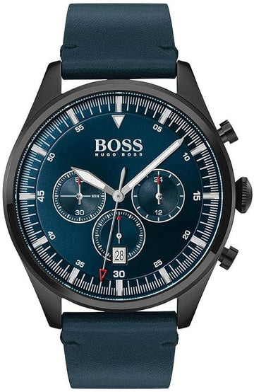  Shop Authentic Hugo Boss Pioneer Quartz Blue Dial Blue Leather Strap Watch For Men - 1513711 - Luxxuri