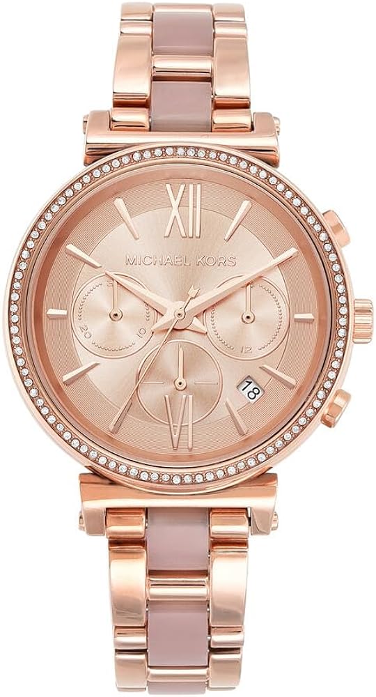  Shop Authentic Michael Kors Sofie Chronograph Rose Gold Dial Rose Gold Steel Strap Watch For Women - MK6560 - Luxxuri