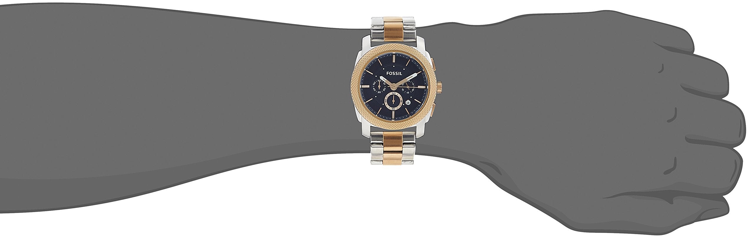  Shop Authentic Fossil Machine Blue Dial Two Tone Steel Strap Watch for Men - FS5037 - Luxxuri