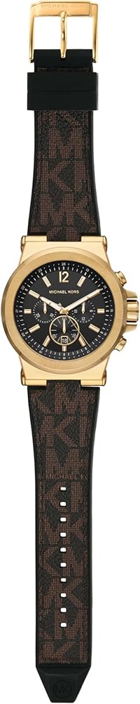  Shop Authentic Michael Kors Dylan Chronograph Black Dial Brown Rubber Strap Watch For Men - MK8904 - Luxxuri