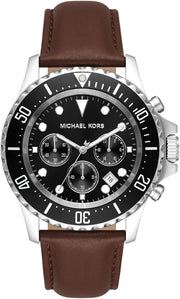  Shop Authentic Michael Kors Everest Chronograph Black Dial Brown Leather Strap Watch For Men - MK9054 - Luxxuri