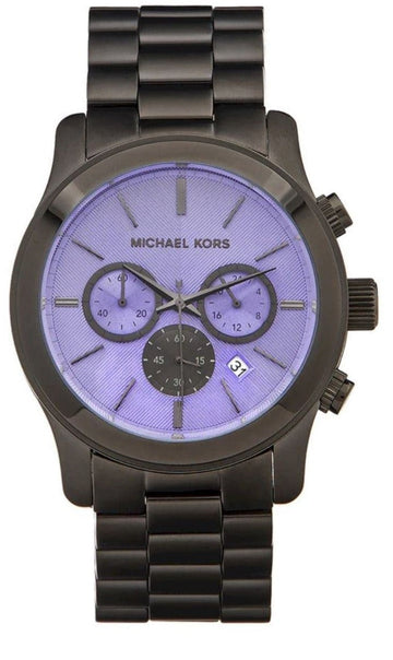  Shop Authentic Michael Kors Runway Chronograph Purple Dial Black Steel Strap Watch For Women - MK5954 - Luxxuri