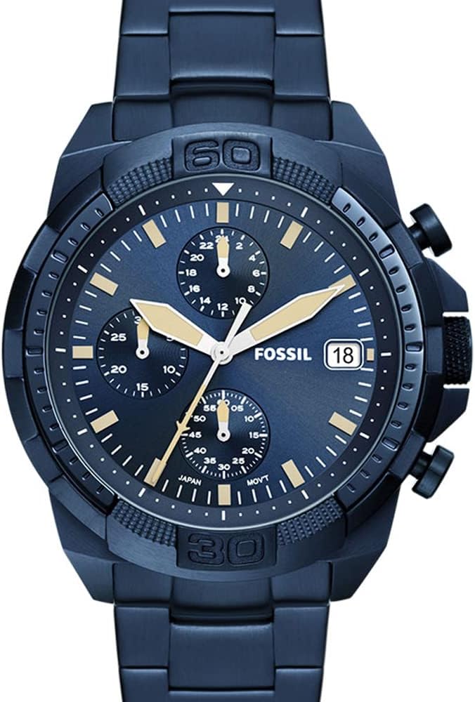 Shop Authentic Fossil Bronson Chronograph Blue Dial Blue Steel Strap Watch for Men - FS5916 - Luxxuri