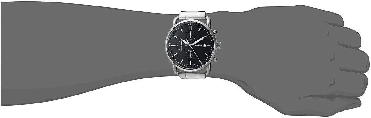  Shop Authentic Fossil The Commuter Black Dial Silver Steel Strap Watch for Men - FS5399 - Luxxuri