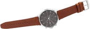  Shop Authentic Tommy Hilfiger West Chronograph Grey Dial Brown Leather Strap Watch For Men - 1791710 - Luxxuri