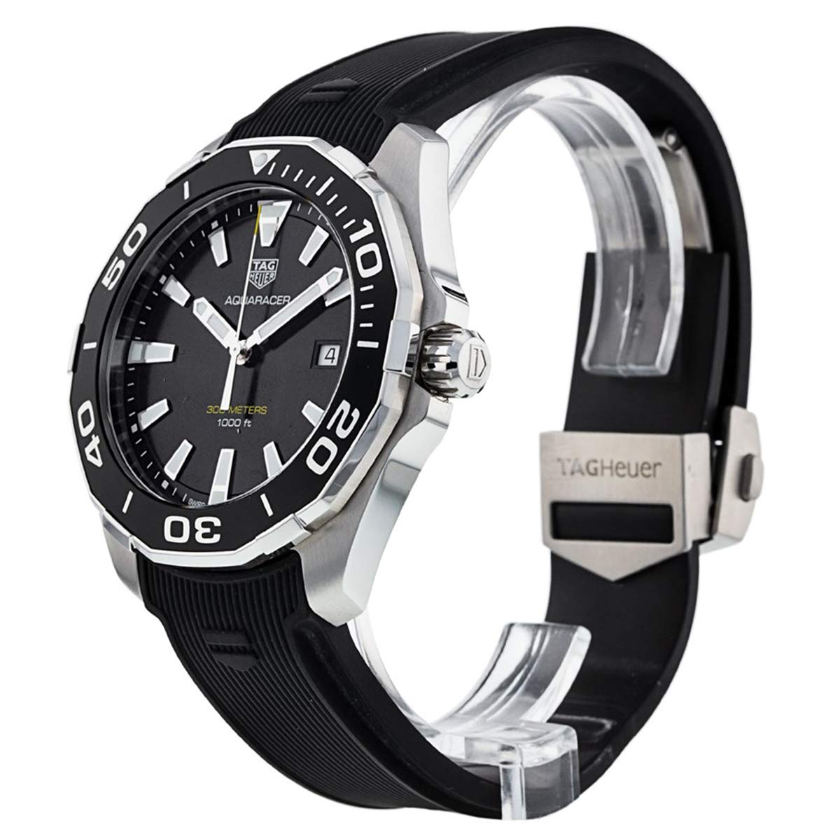  Shop Authentic Tag Heuer Aquaracer Black Dial Black Rubber Strap Watch for Men - WAY111A.FT6151 - Luxxuri