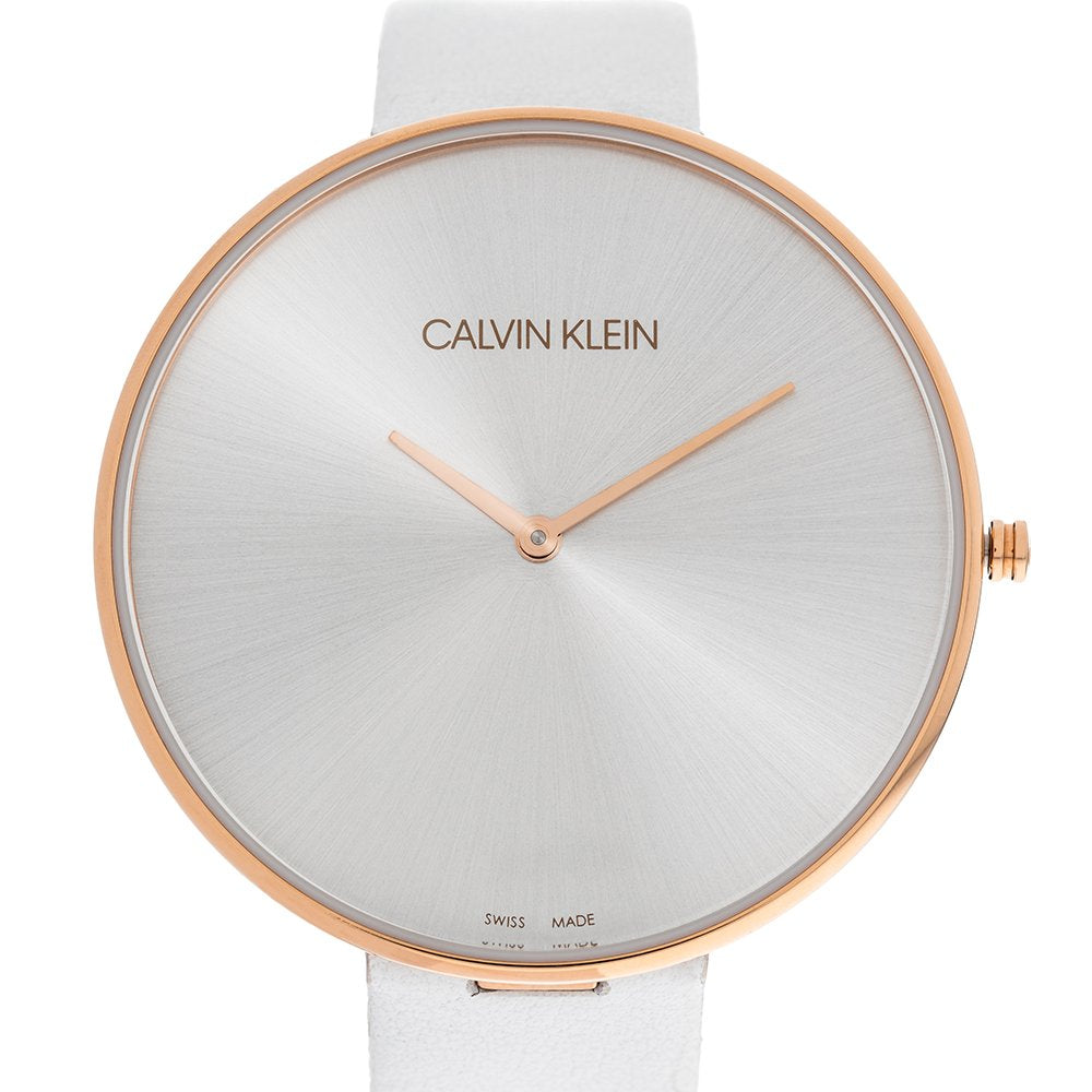  Shop Authentic Calvin Klein Full Moon White Dial White Leather Strap Watch for Women - K8Y236L6 - Luxxuri