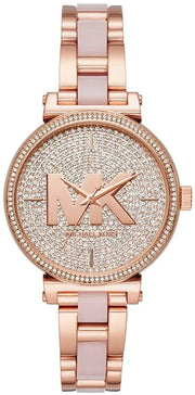  Shop Authentic Michael Kors Sofie Quartz Crystals Crystals Rose Gold Dial Rose Gold Steel Strap Watch For Women - MK4336 - Luxxuri