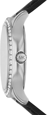  Shop Authentic Michael Kors Sage Three-Hand Mother of Pearl White Dial Black Leather Strap Watch for Women - MK4821 - Luxxuri