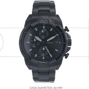  Shop Authentic Fossil Bronson Chronograph Black Dial Black Steel Strap Watch for Men - FS5853 - Luxxuri