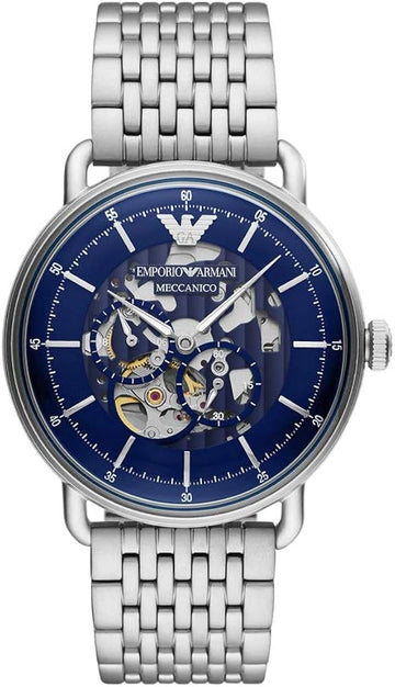  Shop Authentic Emporio Armani Aviator Multifunction Blue Dial Silver Mesh Bracelet Watch For Men - AR60024 - Luxxuri