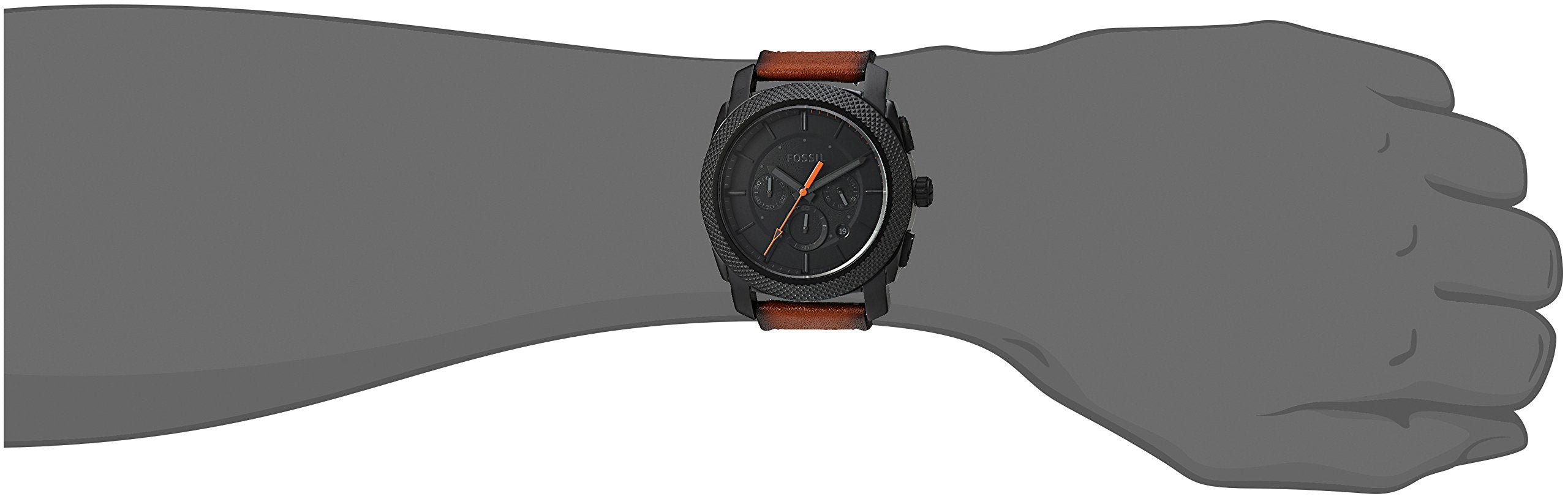  Shop Authentic Fossil Machine Chronograph Black Dial Brown Leather Strap Watch for Men - FS5234 - Luxxuri
