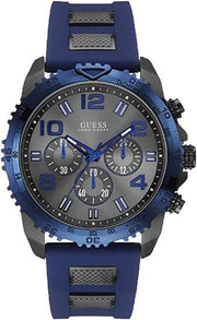  Shop Authentic Guess Velocity Blue Dial Blue Rubber Strap Watch for Men - W0599G2 - Luxxuri