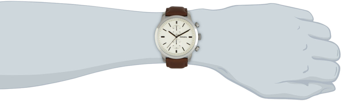  Shop Authentic Fossil Townsman Chronograph White Dial Brown Leather Strap Watch for Men - FS5350 - Luxxuri