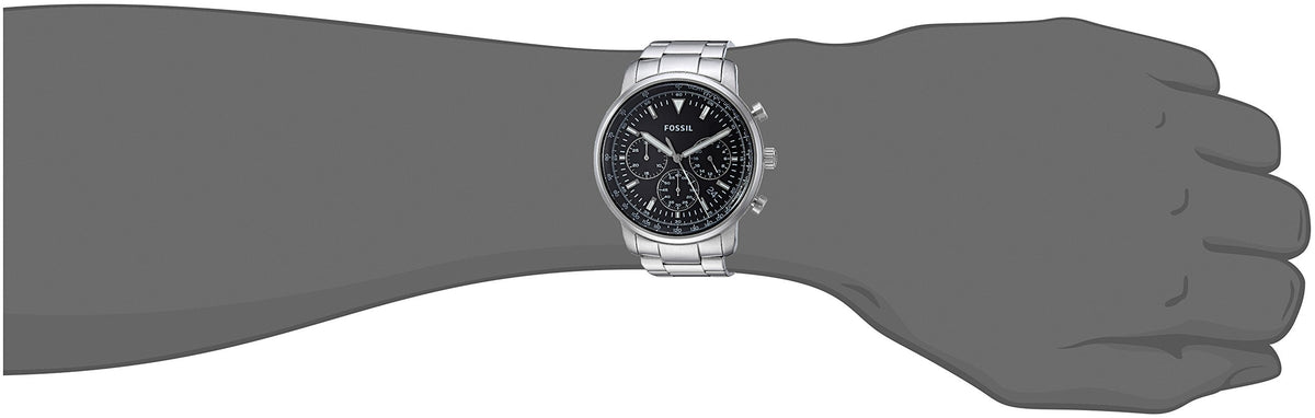  Shop Authentic Fossil Goodwin Chronograph Black Dial Silver Steel Strap Watch for Men - FS5412 - Luxxuri