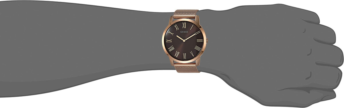 Shop Authentic Guess Analog Brown Dial Brown Mesh Bracelet Watch for Men - GW0074G1 - Luxxuri