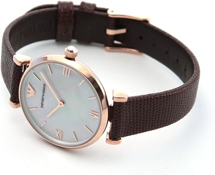  Shop Authentic Emporio Armani Analog White Dial Brown Leather Strap Watch For Men - AR9042 - Luxxuri