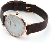  Shop Authentic Emporio Armani Analog White Dial Brown Leather Strap Watch For Men - AR9042 - Luxxuri