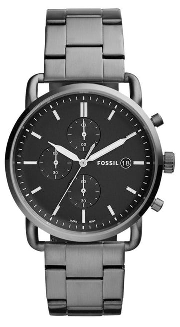 Shop Authentic Fossil The Commuter Black Dial Grey Steel Strap Watch for Men - FS5400 - Luxxuri