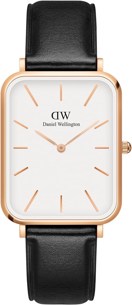  Shop Authentic Daniel Wellington Quadro White Dial Black Leather Strap Watch For Women - DW00100450 - Luxxuri