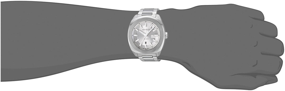  Shop Authentic Gucci G Timeless GG2570 Silver Dial Silver Steel Strap Watch For Men - YA142402 - Luxxuri