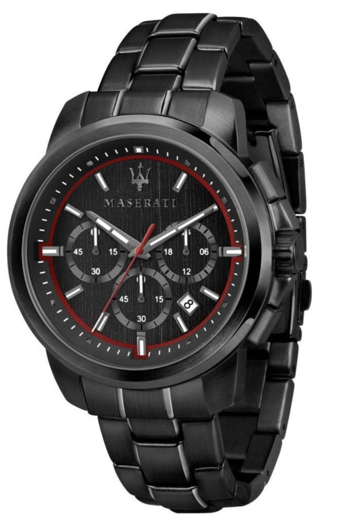  Shop Authentic Maserati Successo 44mm Black Dial Black Steel Strap Watch For Men - R8873621014 - Luxxuri