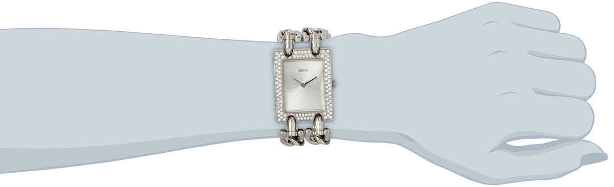  Shop Authentic Guess Mod Heavy Metal Diamonds Silver Dial Silver Steel Strap Watch for Women - W95088L1 - Luxxuri