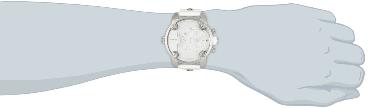  Shop Authentic Diesel Badass Chronograph White Dial White Leather Strap Watch For Men - DZ7265 - Luxxuri
