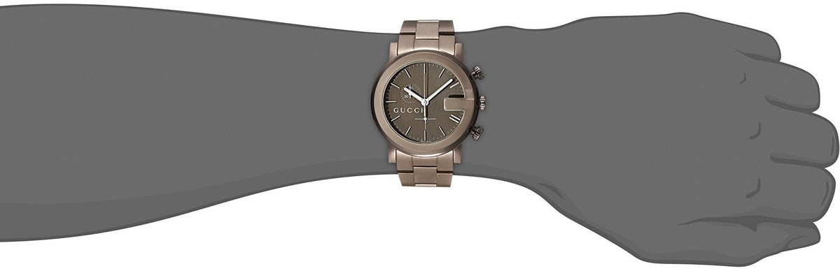  Shop Authentic Gucci G Chrono Brown Dial Brown Steel Strap Watch For Men - YA101341 - Luxxuri