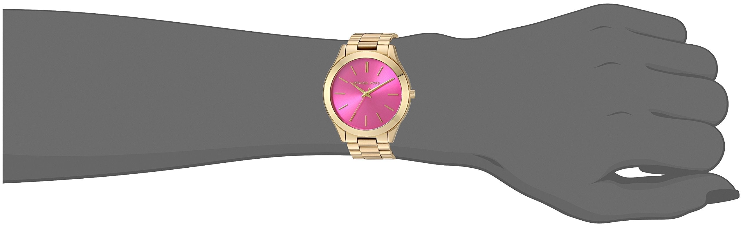  Shop Authentic Michael Kors Slim Runway Pink Dial Rose Gold Steel Strap Watch for Women - MK3264 - Luxxuri