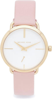  Shop Authentic Michael Kors Portia Quartz White Dial Pink Leather Strap Watch For Women - MK2659 - Luxxuri