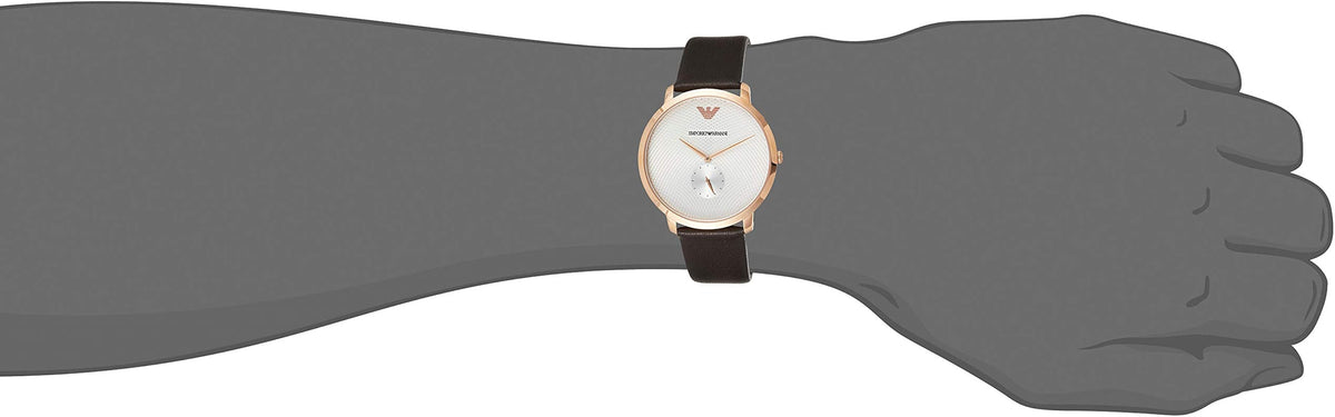 Shop Authentic Emporio Armani Modern Slim Analog Silver Dial Brown Leather Strap Watch For Men - AR11163 - Luxxuri