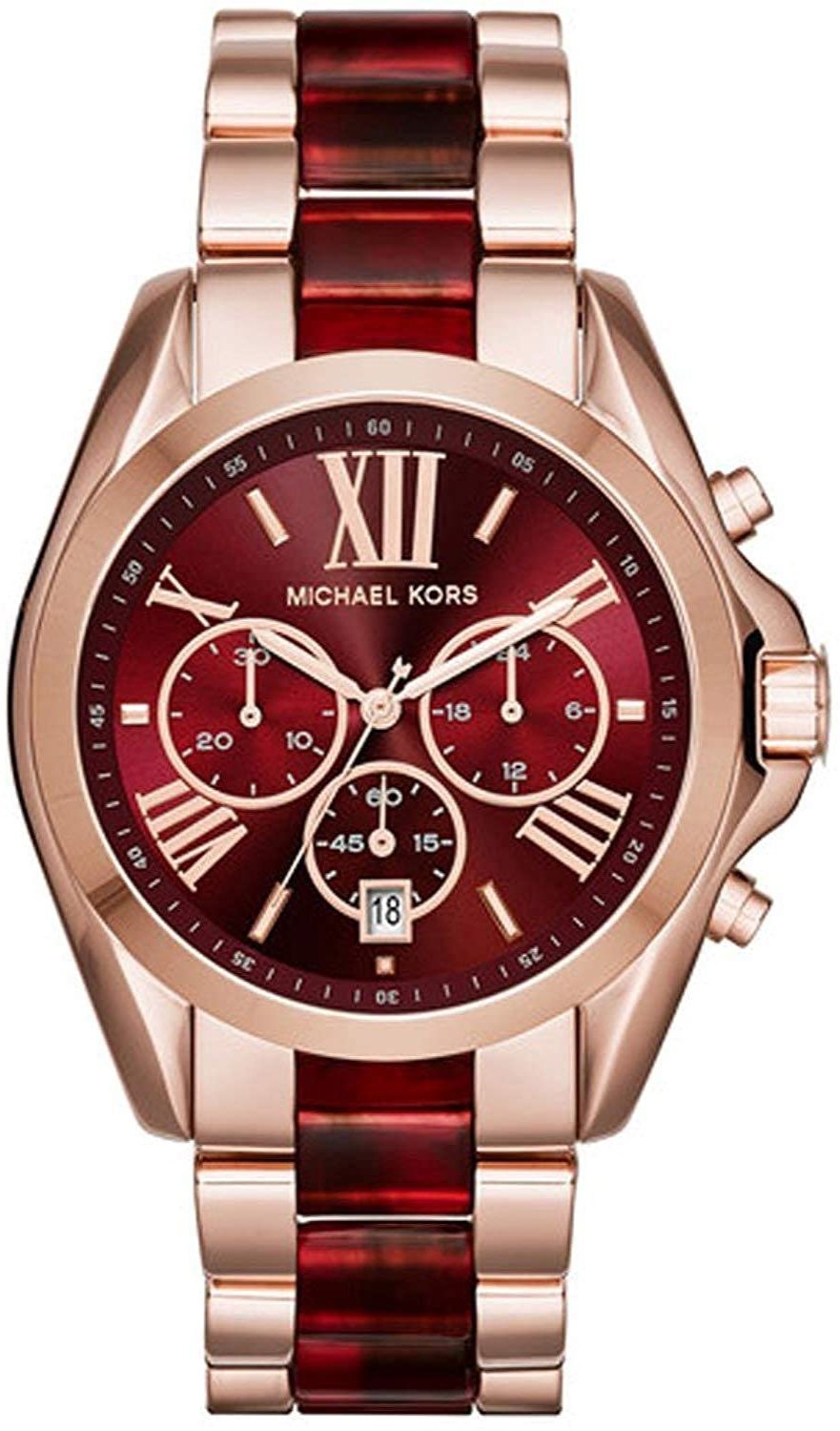  Shop Authentic Michael Kors Bradshaw Burgundy Dial Two Tone Steel Strap Watch for Women - MK6270 - Luxxuri